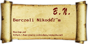 Berczeli Nikodém névjegykártya